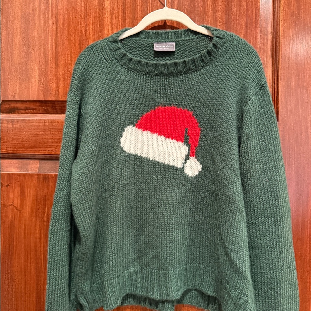 Wooden Ships Santa Hat Sweater, Small